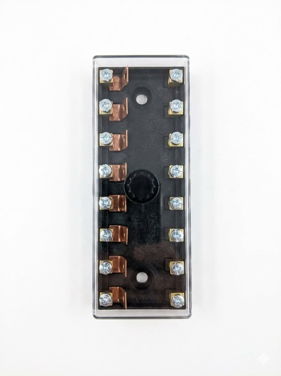 روزتة توصيل كهربائية 8 خط غطاء شفاف (Terminal Block
